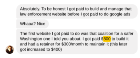 Nick Getting Paid to Setup Website