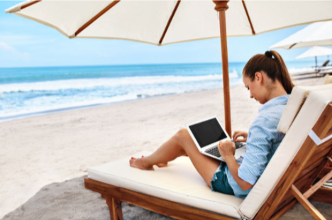 The realistic way someone can actual work on a beach with digital marketing